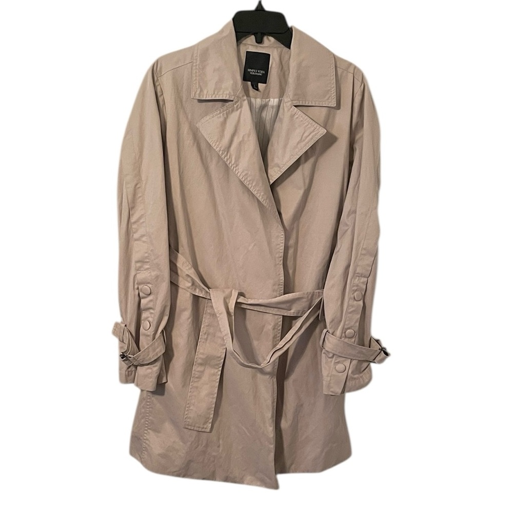 Simply Vera Wang Women’s Tan Lightweight Belted‎ Trench Coat Size L